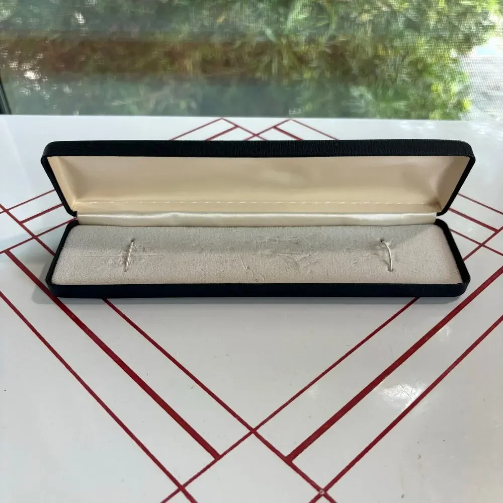 Vintage Dark Blue Bracelet Watch Jewelry Box Case